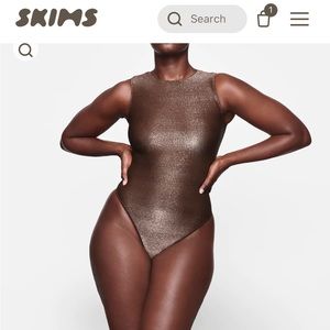 Skims Sheer Shimmer bodysuit XXS
